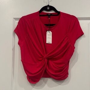 Express Women's Bold Hot pink sz Lg nwt Twist Crop Top